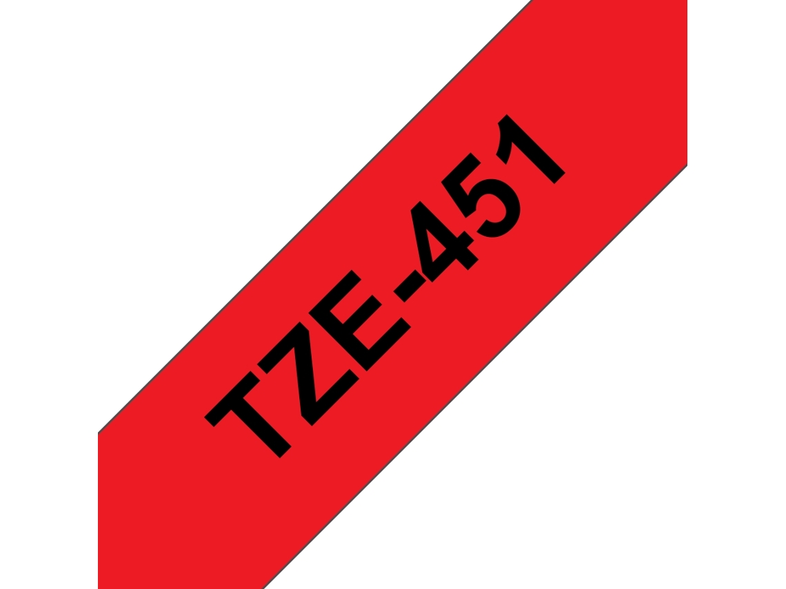 Cinta laminada Compatible Brother Tze451 Texto Negro / Fondo Rojo 24Mm X 8M