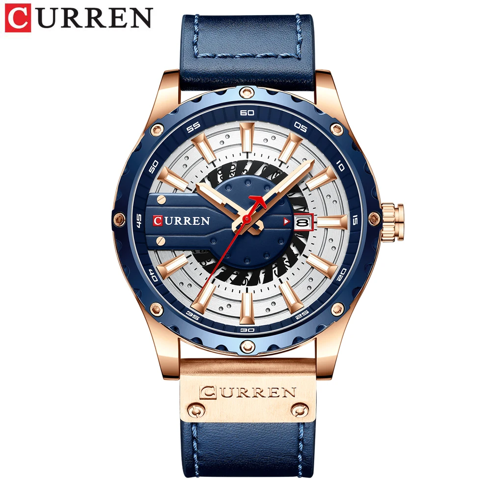 Reloj Deportivo Militar De Cuero Genuino Para Hombre, Resistente Al Agua Y Con Calendario.