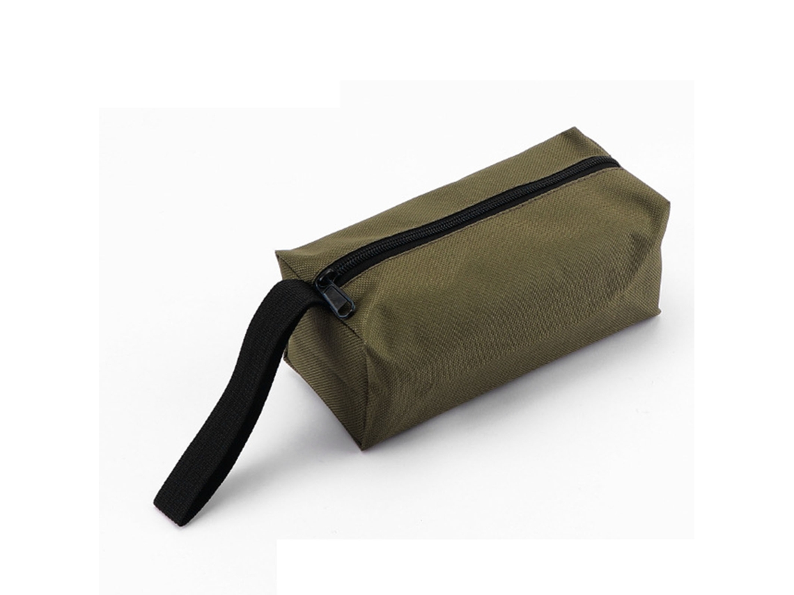 Bolsa Ferramentas Zíper Oxford Multiuso Abertura Ampla Verde 25cm