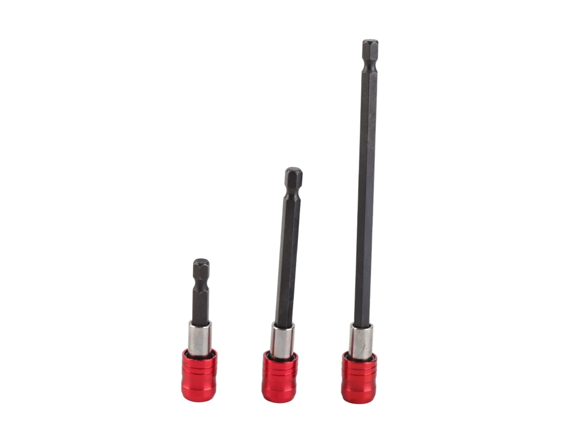 Porta Brocas Extensible De 60/100/150mm Con Mango Hexagonal De 6.35mm (rojo) Para Destornillador Magnético