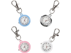 Juego 4 Relojes Llavero Redondos Luminosos Enfermeras Aleación Cristal Números Claros Portátiles Profesionales