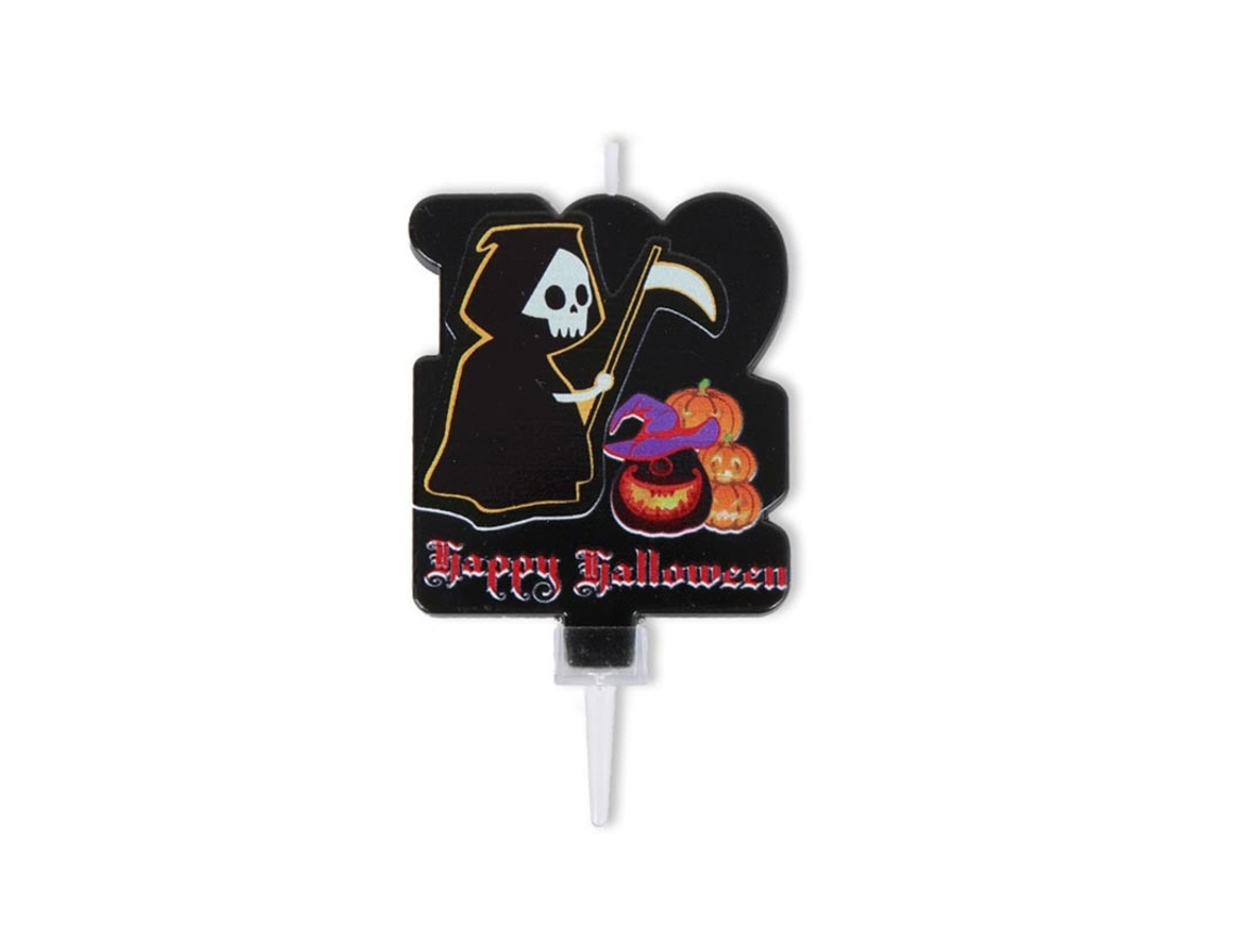Vela de Muerte Happy Halloween de 5x6,5 cm