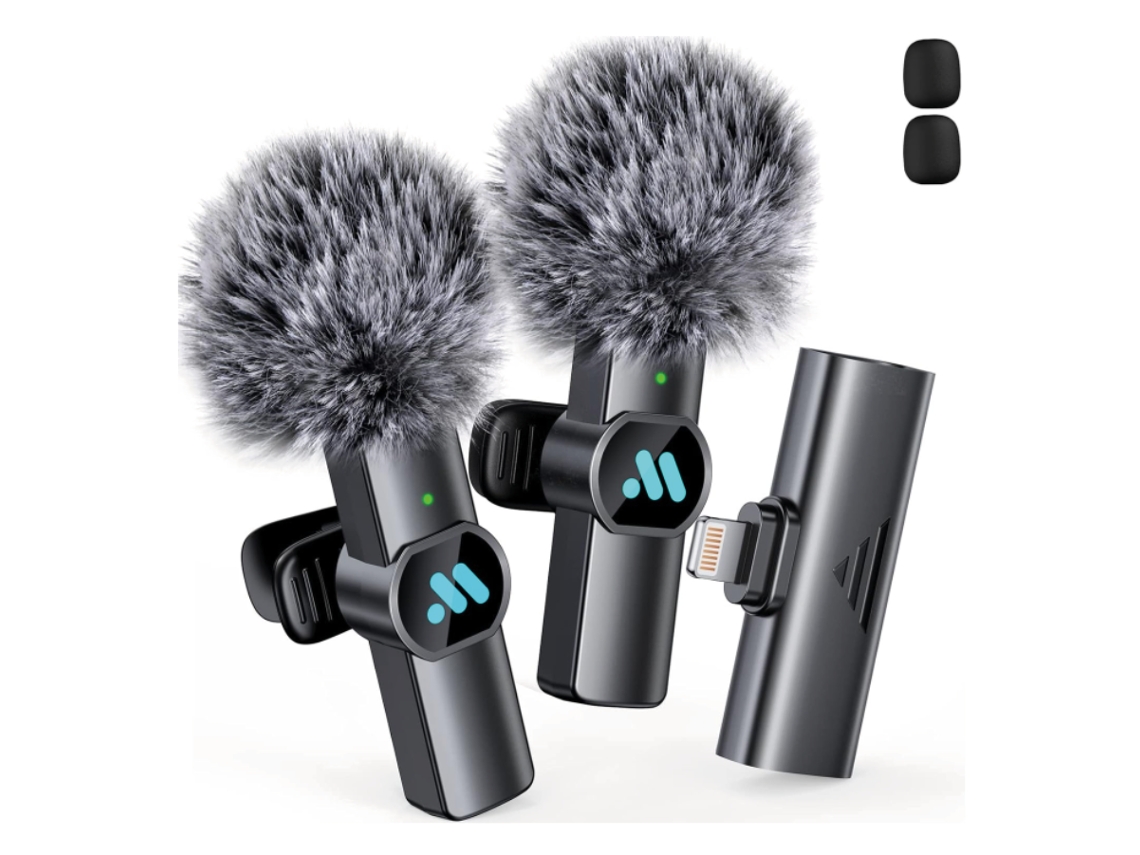 Micrófonos Lavalier inalámbricos K3Pro, paquete de 2, compatibles con iPhone/iPad, excelente reducción de ruido (negro)