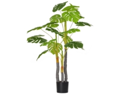Árbol Tropical Decorativo Altura 120 Cm Con 20 Hojas Para Hogar Salón Dormitorio Verde