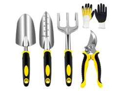 2026-3570-set Herramientas Jardinería Linjou: Tijeras, Paleta, Trasplante, Mango Ergonómico, Cabezas Aluminio Resistente
