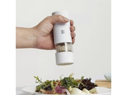 Molinillo eléctrico automático de pimienta y sal Huohou con luz LED, 5 modos de molienda y revestimiento de porcelana para cocina. Rosewell