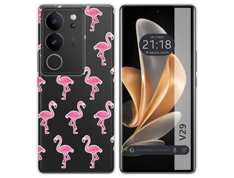 Funda Diseño Flamenco para Vivo V29 5G TUMUNDOSMARTPHONE Silicona Multicolor