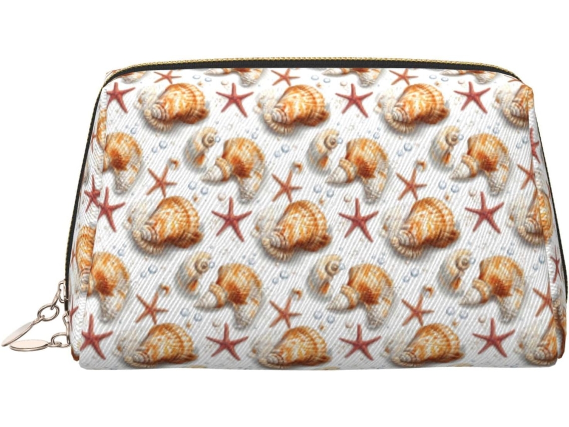 Bonito neceser de viaje con estampado de estrellas de mar (sin marca).