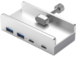 4 Puertos Usb 3.0. 2 Concentradores. Fuente De Alimentación Usb 3.0 De Aluminio. Adaptador Divisor Con Clip, Concentrador Múltiple De 10 Gbps.