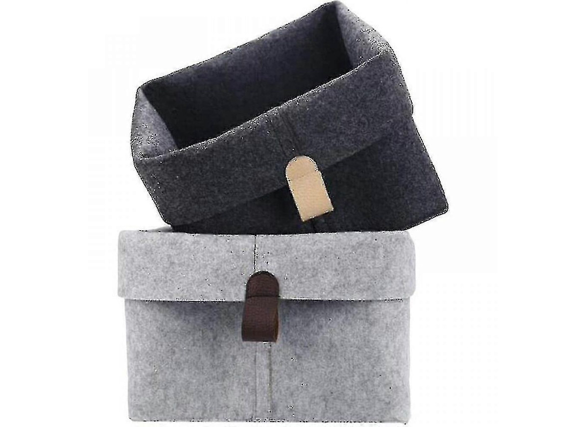 Cesta de fieltro para guardar objetos: un práctico y elegante organizador para el hogar.