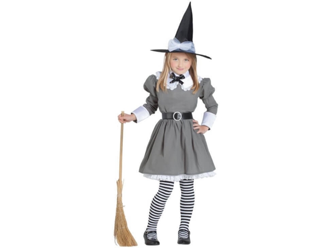 Disfraz de Niña DISFRAZZES Bruja Del Sureste Gris (Talla: 10 a 12 años)