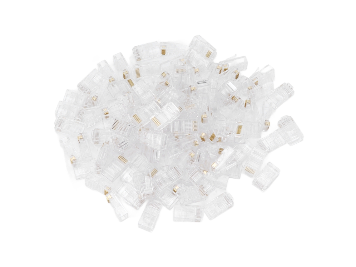 100 unidades/Rj45 Conector de cabeza de cristal Ethernet 8p8c TF1013d | Sin marca