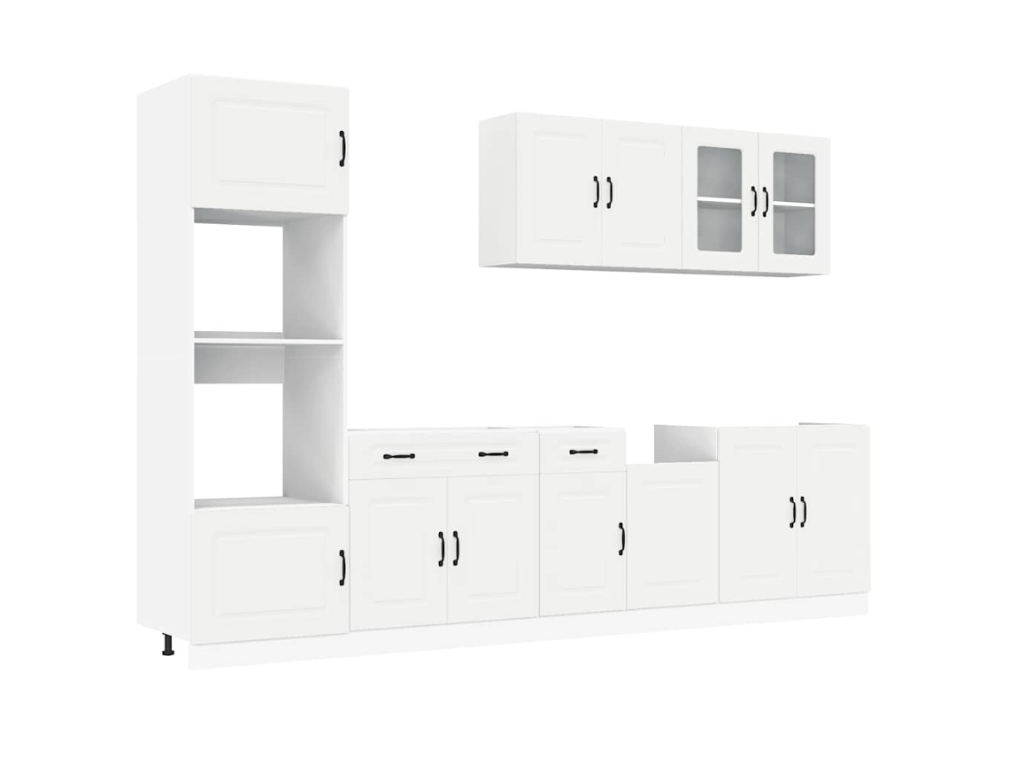 Conjunto 7 Mueble de cocina Kalmar blanco VIDAXL madera contrachapada