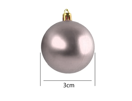 24 piezas de adornos de bolas de Navidad inastillables de 3 cm para la decoración del árbol de Navidad, plata 3 cm