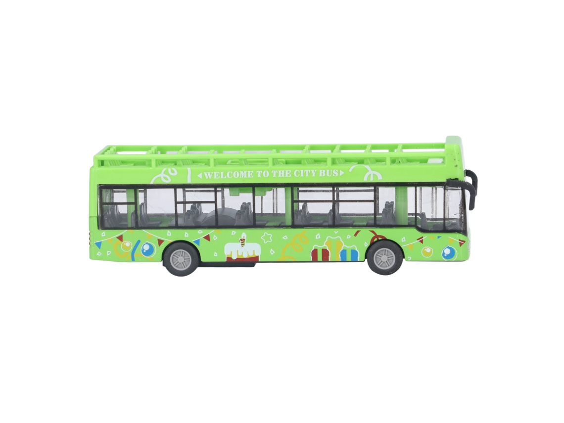 Autobús De Aleación Con Función De Retorno De Alta Simulación, Juguete Verde Para Niños.