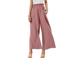 Pantalones Bohemios De Talle Alto Para Mujer, Pantalones Anchos De Pierna Fluida.