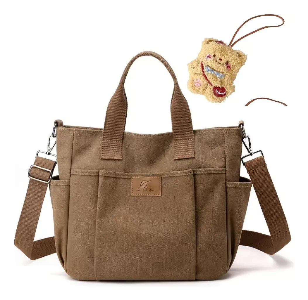 Bolsos grandes para mujer, bolsos de lona, bolsos tote con cremallera vayotoy