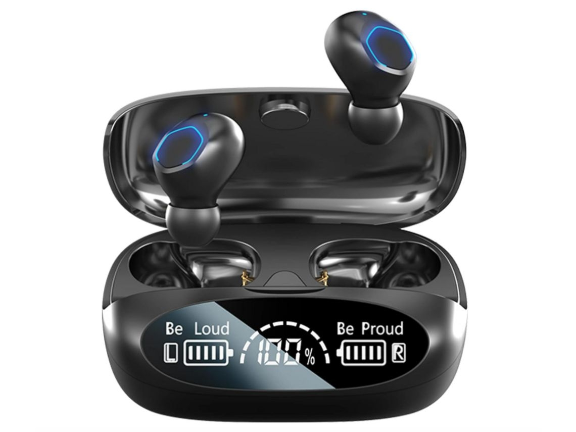 YEMAESRE Auriculares Bluetooth Sin Bajos Sonido HiFi Intra Impermeables con Cancelación de Ruido Negro