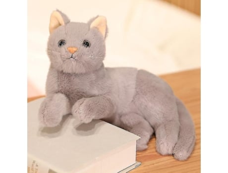 Peluche de Gato Realista, Gris - 1 Unidad