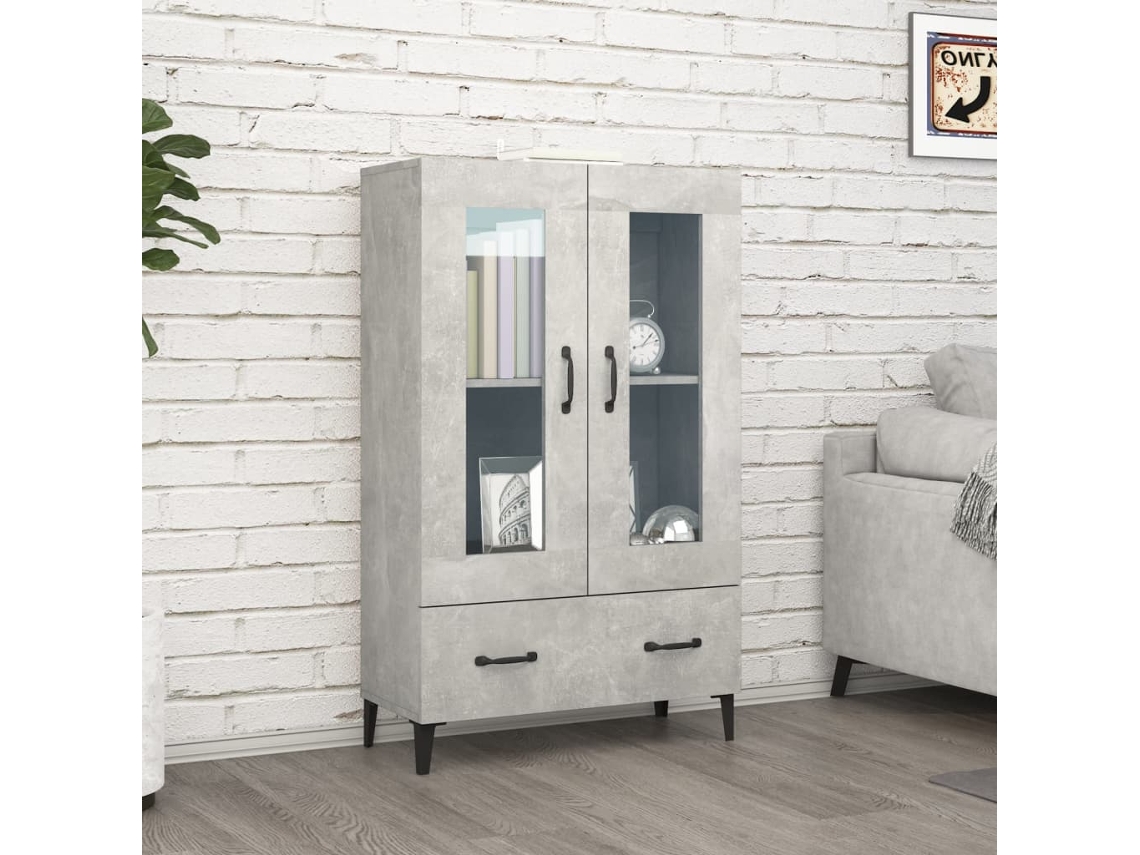Aparador De Madera Contrachapada Gris Hormigón 70x31x115 Cm