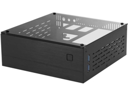 Chasis Para Ordenador De Sobremesa Htpc Mini Itx A01 En Aluminio Negro Con Cristal
