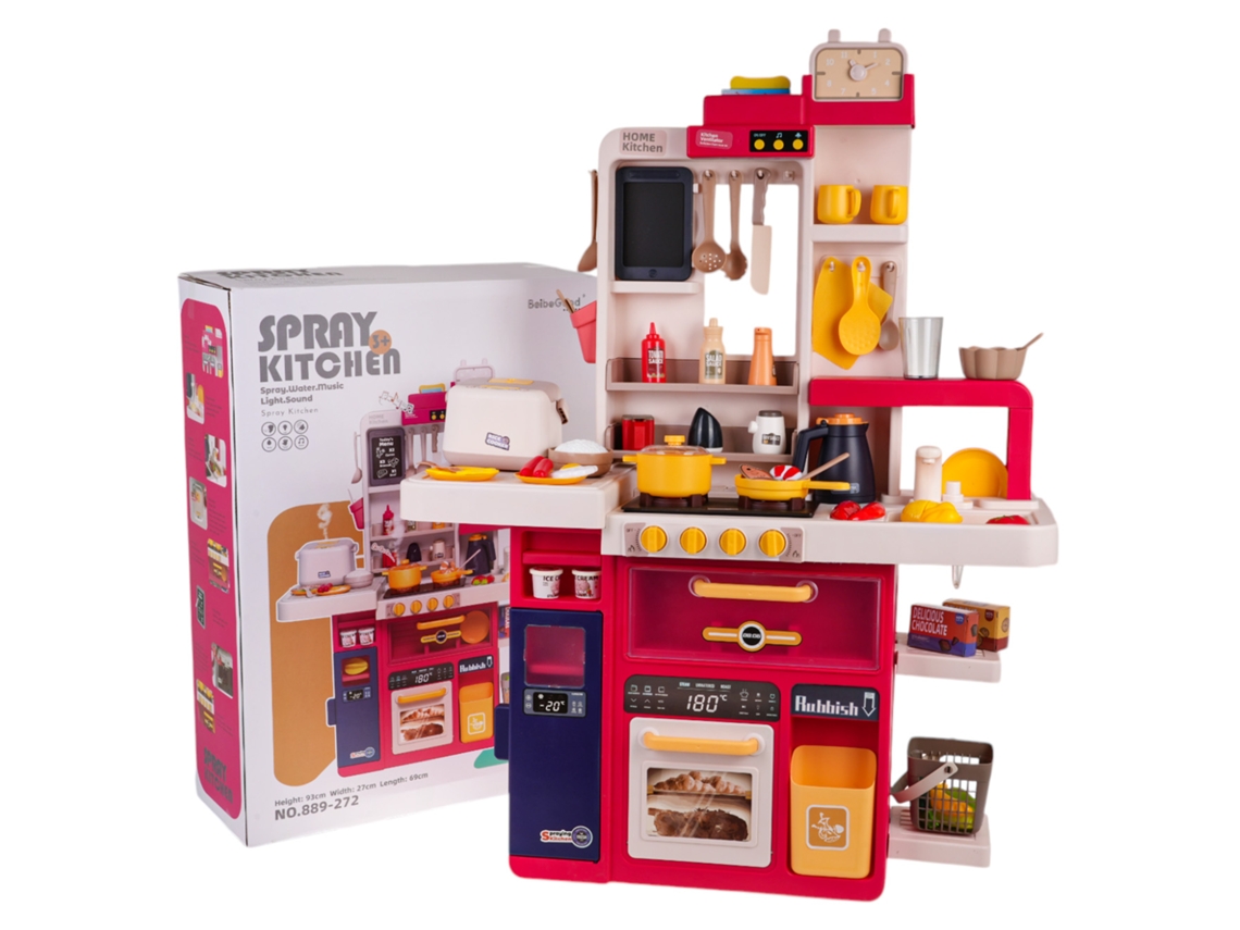 Cocina americana con luz, sonido y función de agua 80 piezas. Rojo B. activo