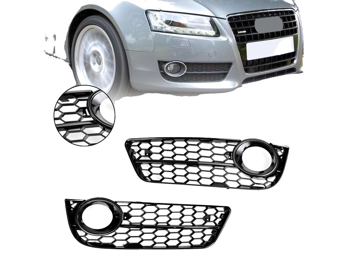 Rejilla de faro antiniebla, plástico, montaje delantero, reemplazo directo, para Audi A5 2007-2011, incluye lado izquierdo y derecho OEM