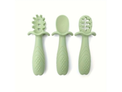 Set De Alimentación Para Bebés De 3 Piezas Fabricado En Silicona Suave Con Asas Texturizadas Antideslizantes.