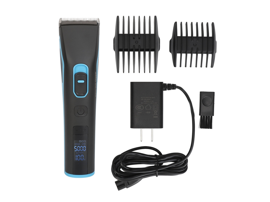 Cortadora De Pelo Eléctrica Inalámbrica Recargable Con Pantalla Lcd Y 2 Peines Guía 100‑240v