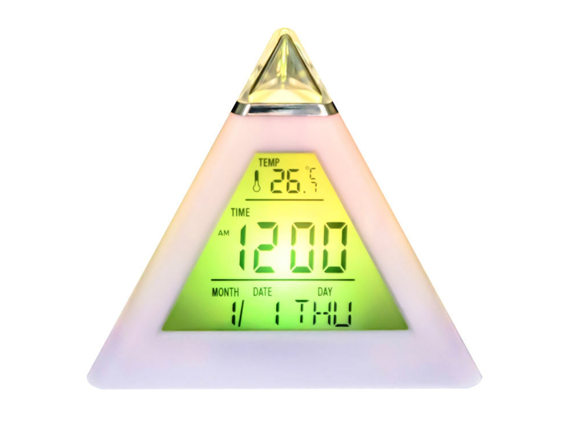 Reloj digital LED colorido, con pilas, calendario para habitación de niños NEVEANCE