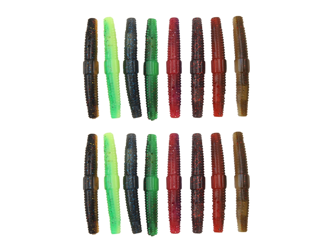 2026rebe-16pcs Señuelo Suave Tpr Resistente A Mordeduras Con Anillo Y Perla Sonora Para Agua Dulce Y Salada