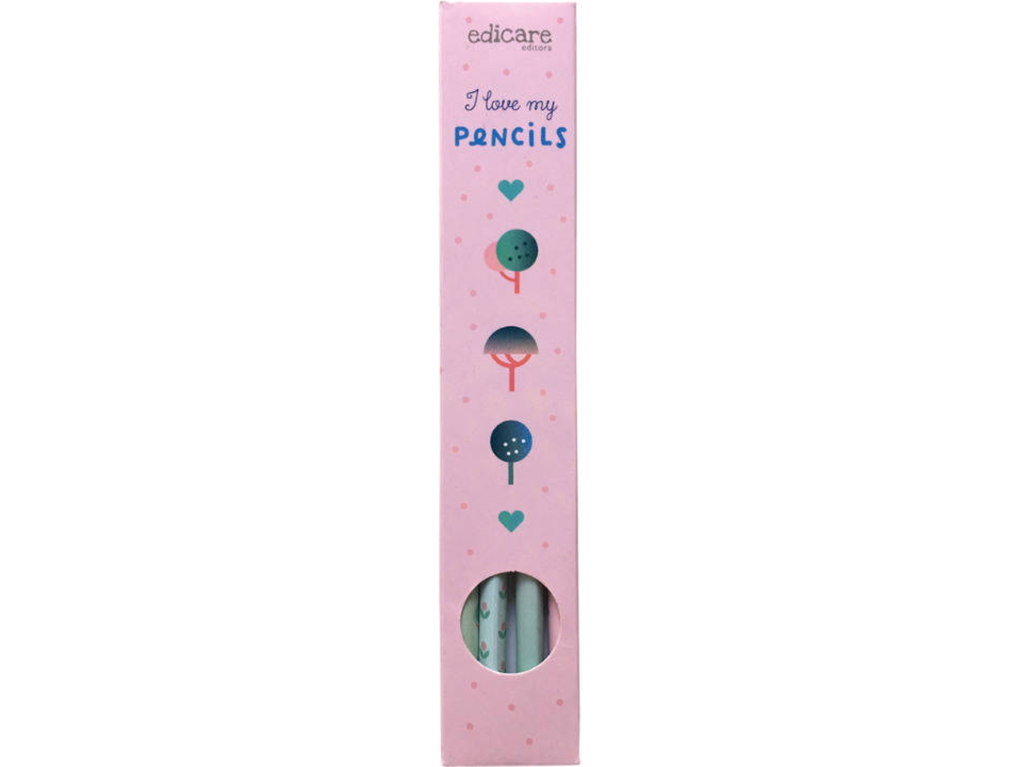 Lápiz de Carbón EDICARE I Love My Pencils (4 Un)
