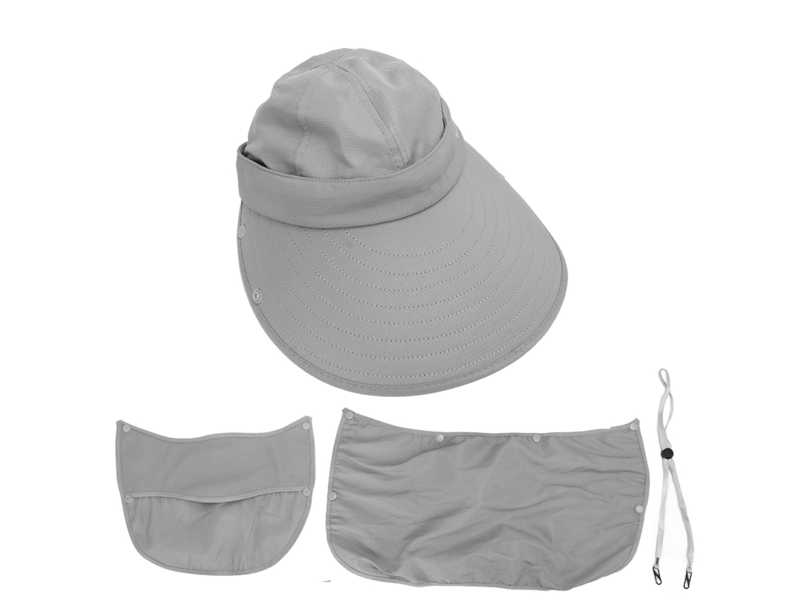 Danu26-sombrero De Sol Al Aire Libre Con Visera Larga Para Ciclismo Y Pesca Protección Uv Set Gris