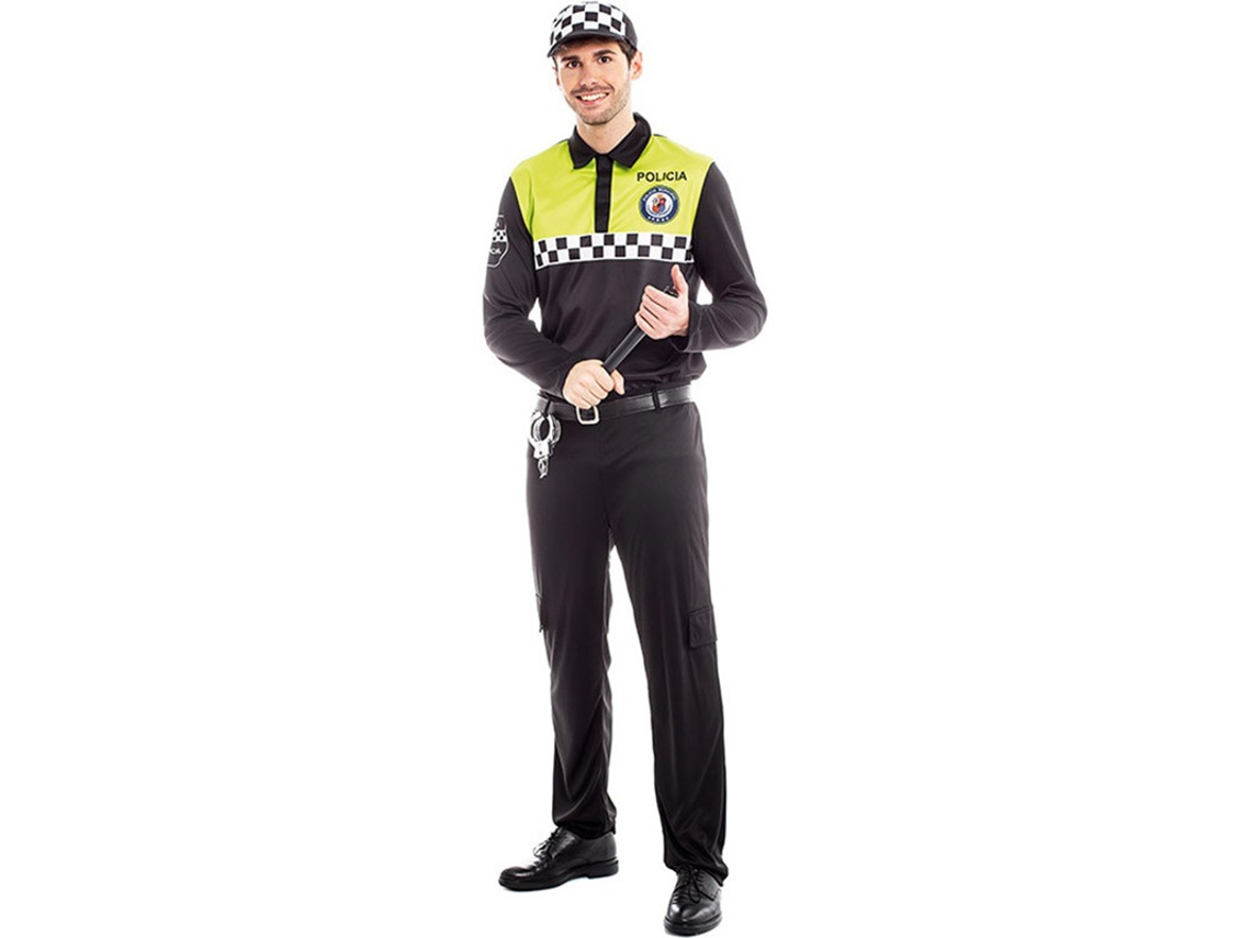 Disfraz de Hombre PARTILANDIA policía negro y amarillo (Tam.: M)