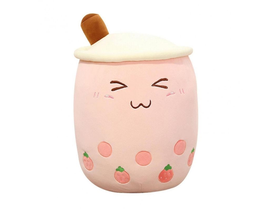 2026-muñeco De Peluche Té De Burbujas Con Cara Sonriente 24/35/50/70cm Para Decoración Y Regalo 35 Cm Rosa