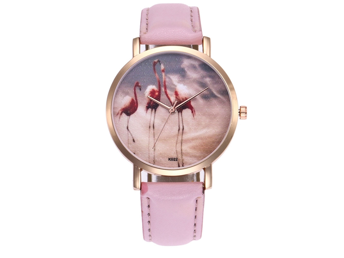 Relógio De Pulso Para Homens E Mulheres, Relógio De Quartzo Com Pulseira De Couro Casual Rosa