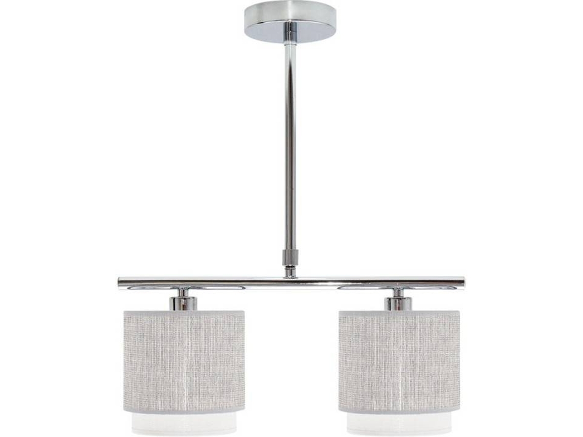Lámpara de Techo FABRILAMP Kenya 2 Luces (Gris - E14 - Máx. 40W - Tela)