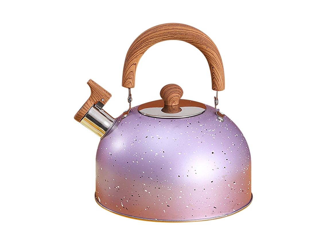 Hervidor de agua de acero inoxidable con silbato, gran capacidad, base plana para cocina de gas o inducción