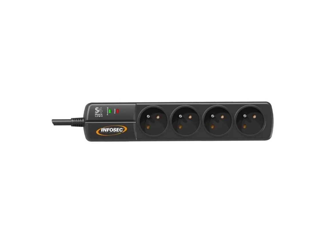 Multienchufe INFOSEC S4 Black Line II
