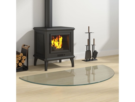 vidaXL Placa de vidrio para chimenea semicircular 1000x500 mm