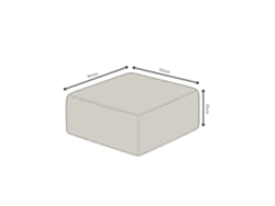 Puf Cuadrado 50x50 Cm En Terciopelo Beige
