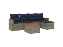 Maison Exclusive - Conjunto De Sofá De Jardín De 6 Piezas Con Cojines, Poliratán Gris