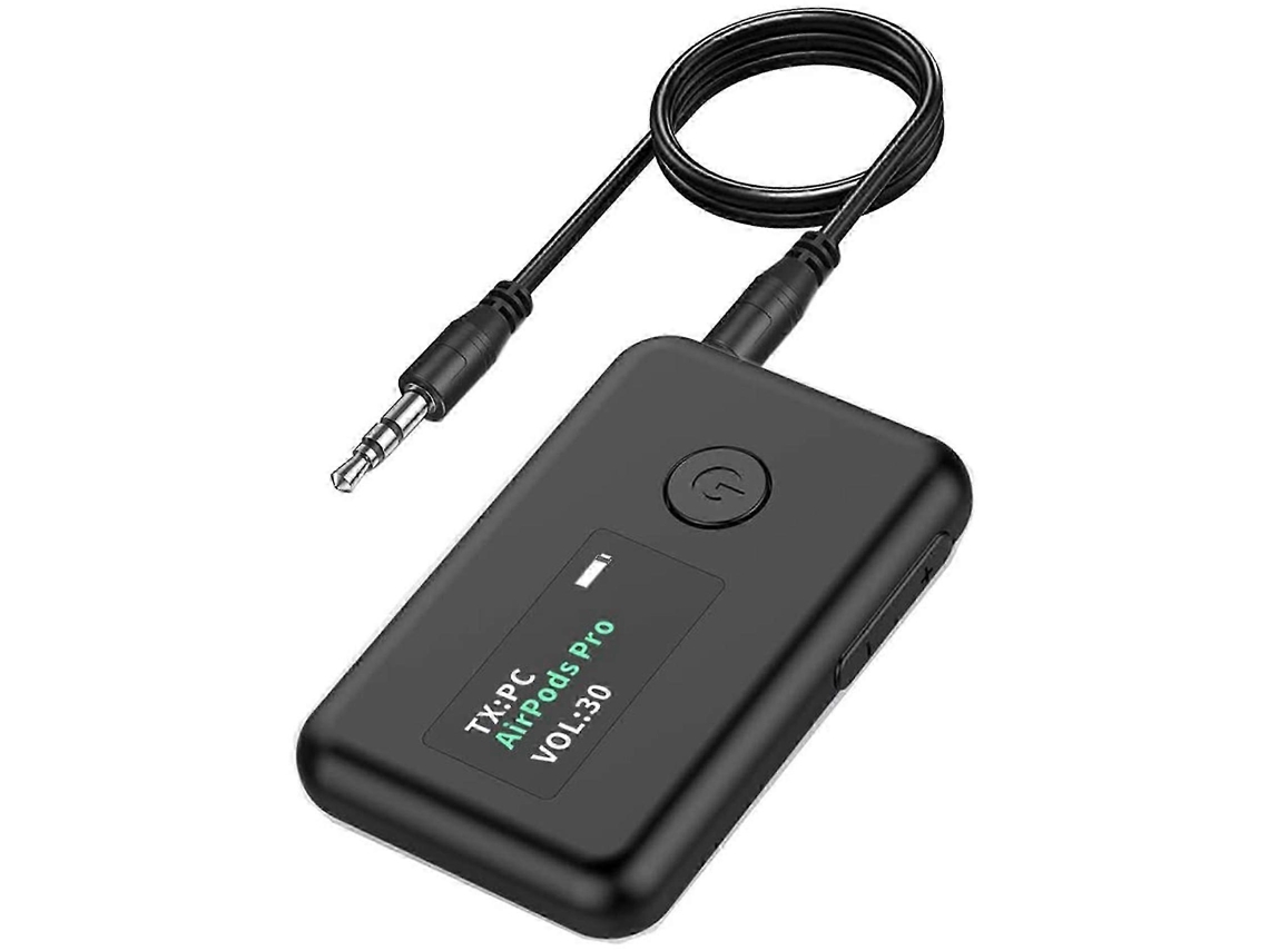 Transmisor y receptor Bluetooth 5.0 con pantalla OLED, adaptador inalámbrico Bluetooth 2 en 1 de 3,5 mm, baja latencia JS Rosewell
