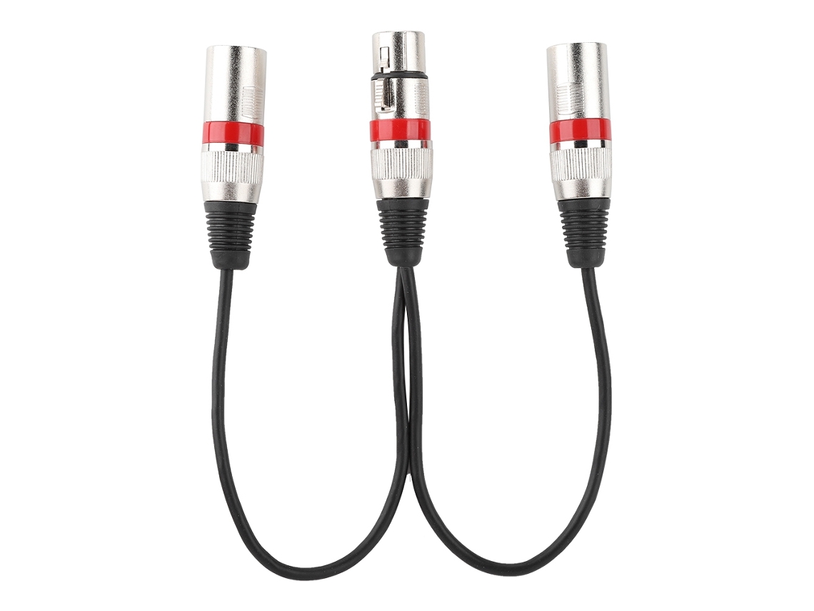 Adaptador Split Xlr Fêmea Para Duas Macho, Cabo De Extensão De Áudio De 30cm Para Canon Red