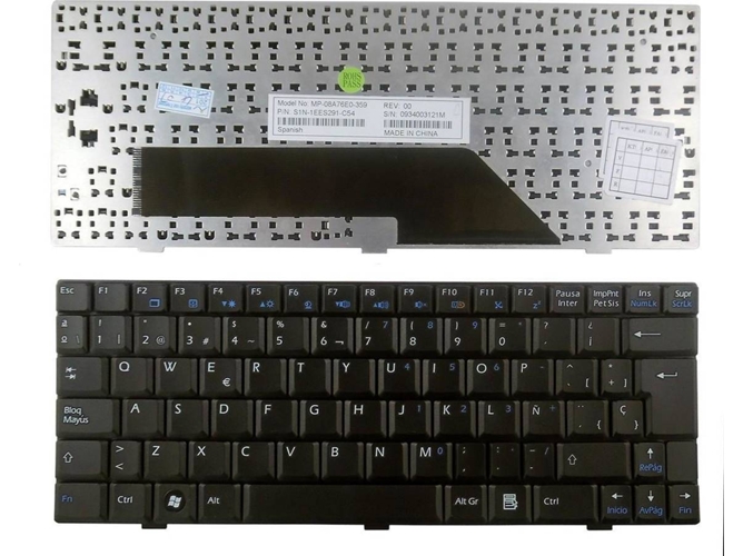 Teclado para Portátil Msi U100 U110 U115 U120 U130 U135 U120H