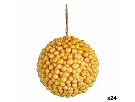 Bola de Navidad Amarillo Plástico 8 x 8 x 8 cm (24 Unidades)