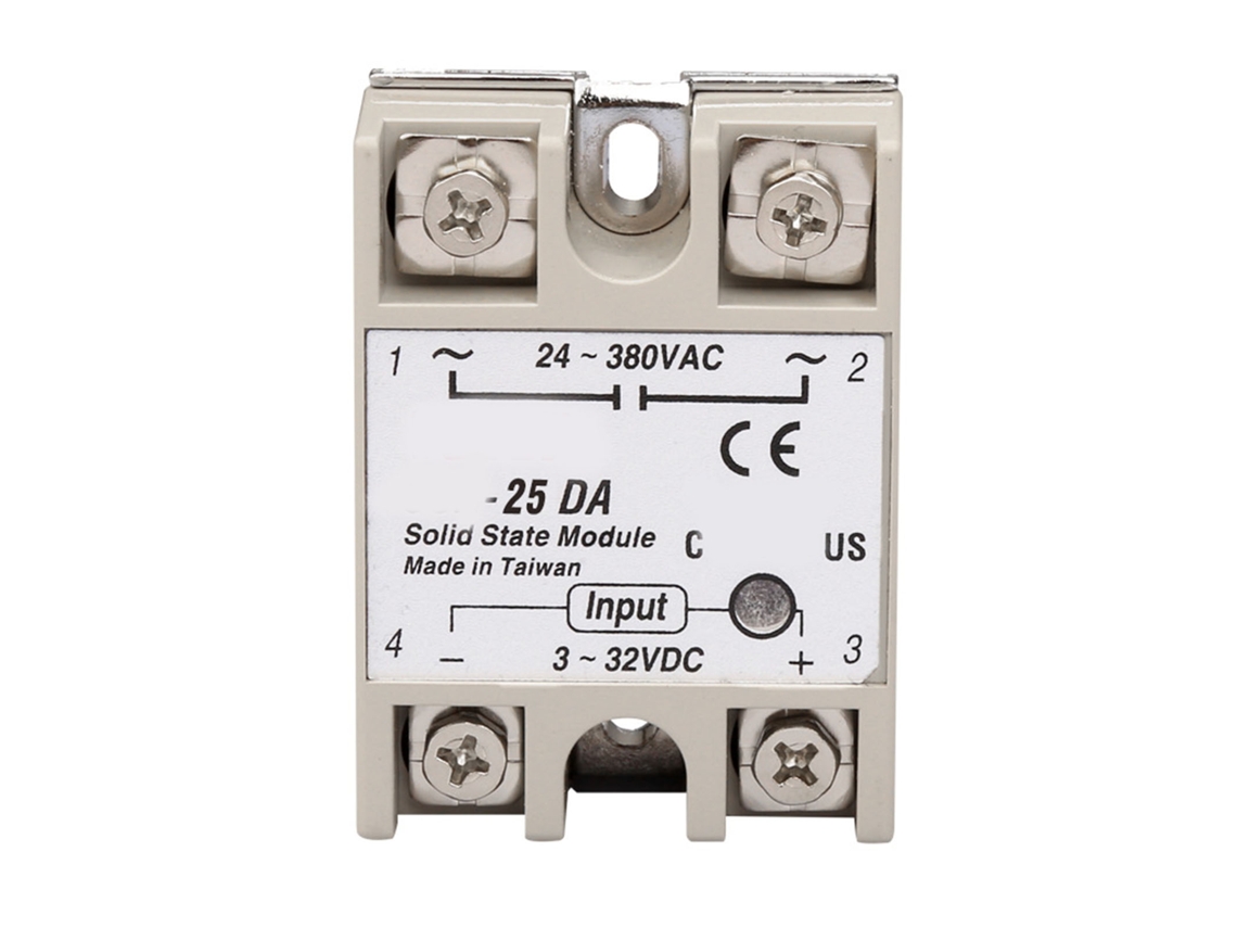 Relé De Estado Sólido (ssr) Monofásico De 25 A, Entrada Cc De 3-32 V, Salida Ca De 24-380 V.