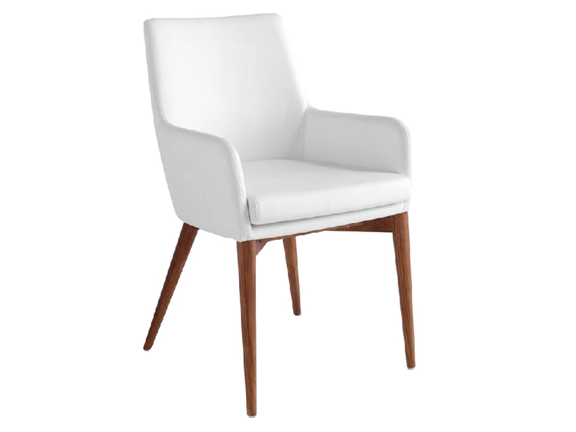 Cadeira ANGEL CERDÁ 4006 (Branco, Nogueira - 57 x 64 x 88 cm)