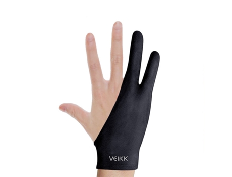 Guante de dibujo VEIKK, guante de dibujo de dos dedos, guante suave ligero a prueba de sudor para Monitor gráfico de tableta gráfica VEIKK