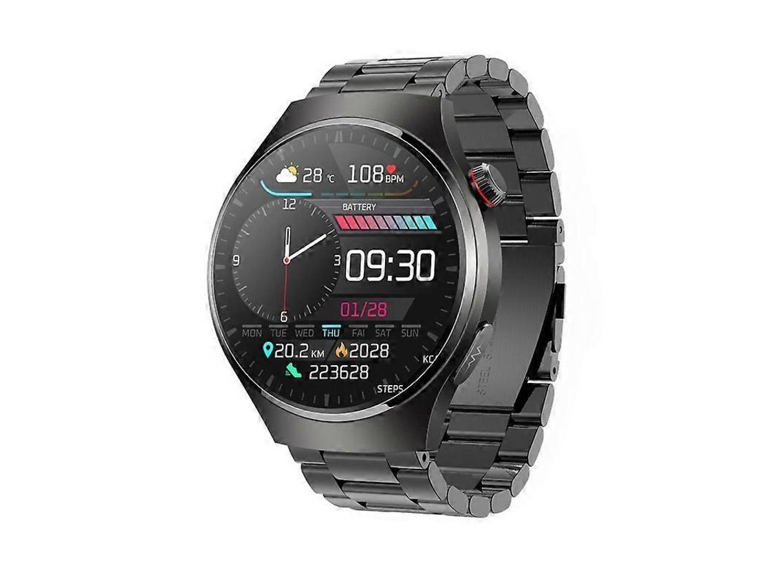 Reloj inteligente MT200 AMOLED IP67 de 1,43 pulgadas con correa de acero y compatibilidad con ECG Hengrongshen